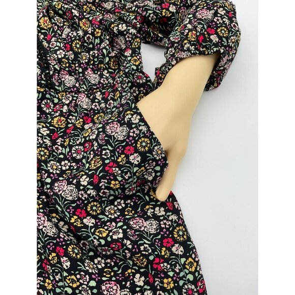 Ann Taylor LOFT Floral Long Sleeve V-Neck Garden Wrap Romper Ladies XS Pockets - Picture 3 of 9